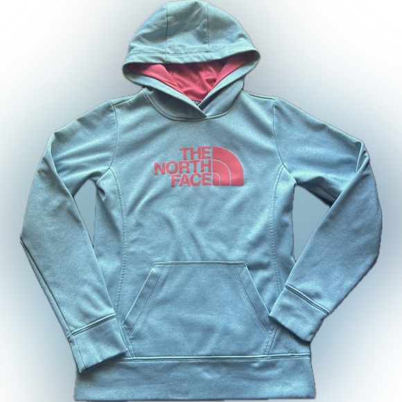 The north face athletic fleece hoodie sweatshirt small blue front pocket S - Picture 4 of 14